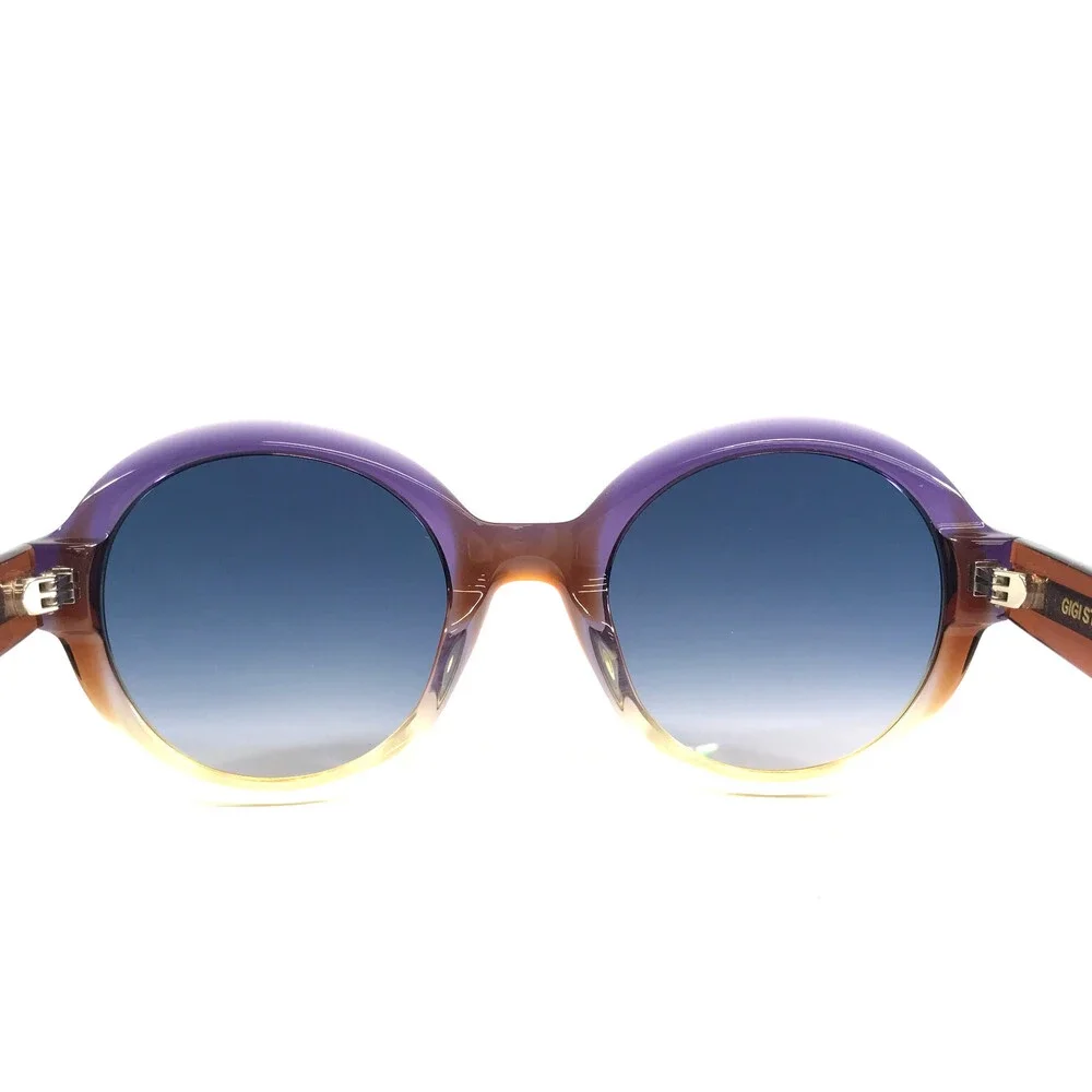 Gigi Studios Sunglasses ELISA 6898/0 Brown Purple Frames w/ Gradient Blue Lenses